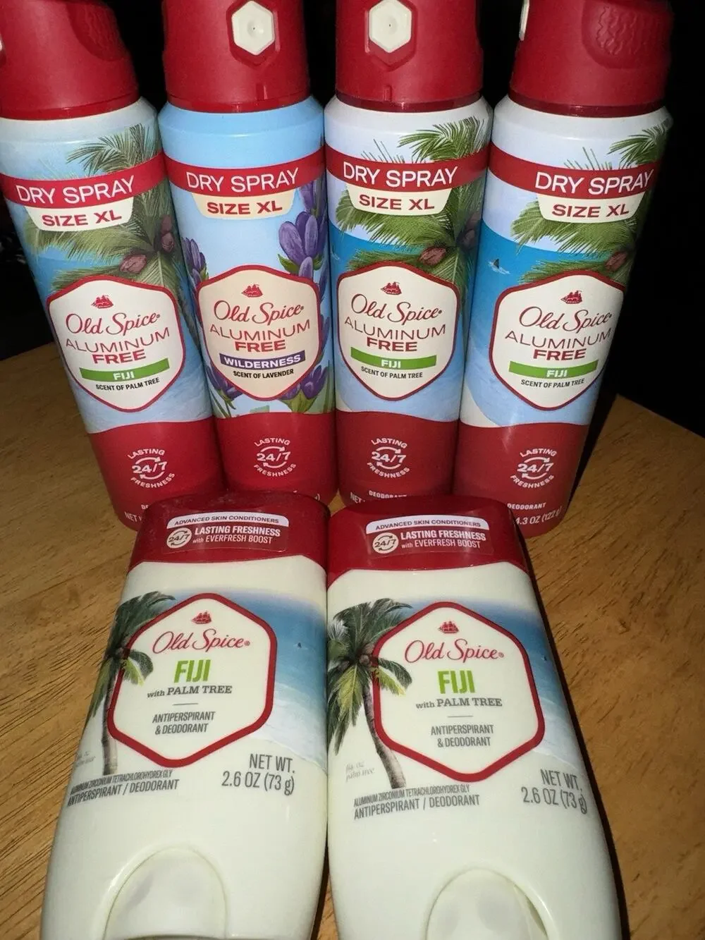 4 Pack Old Spice FIJI Deodorant Dry Spray XL Aluminum-Free 4.3 oz 2 Deodorant
